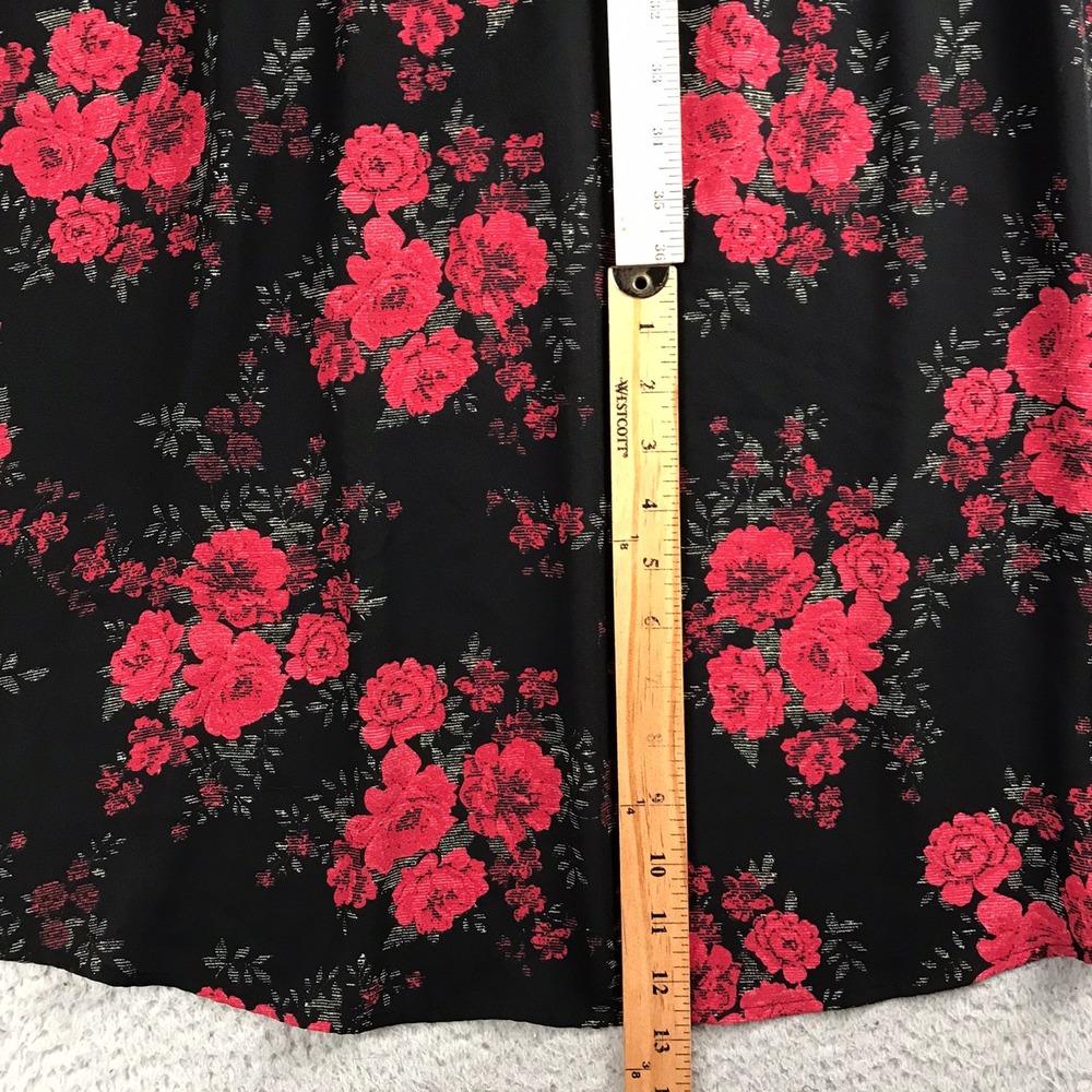 Torrid Faux-Wrap Hi-Low Chiffon Dress Womens 4X Black Red Floral Dark Romantic - Picture 6 of 9